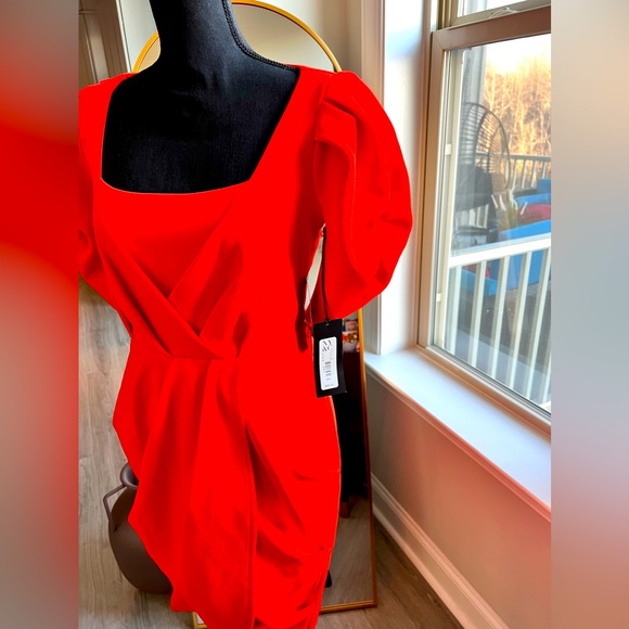 Gabriel Union  NYandC orange wrap dress. Size S with belt - Picture 4 of 6